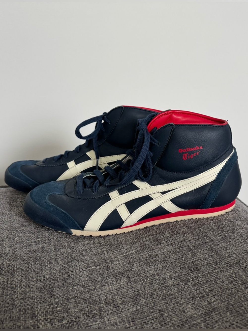 Onitsuka Tiger Mexico Mid Runner — Navy/White/Red, Men’s 11, NWOT - Picture 2 of 9